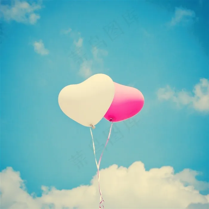 唯美心形气球高清图片