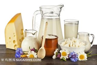 奶酪芝士牛奶爆米花和鲜花菊花