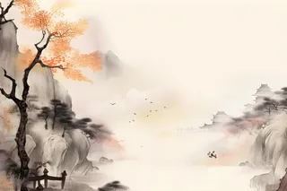 大气山水水墨意境背景