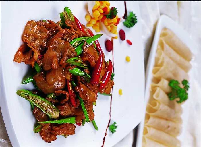 川菜湘菜高清菜谱 金豪小炒肉（带饼）