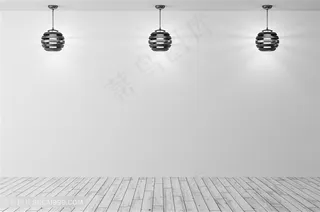 空白墙面与灯光高清图片