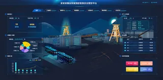 深色科技感酷炫可视化数据大屏仪表盘驾驶舱UI界面PSD模板素材