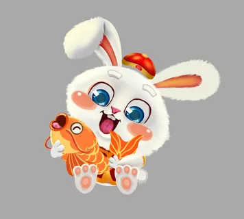 可爱锦鲤兔 锦鲤兔 兔年锦鲤兔 兔年兔子 兔年元素