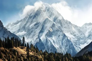 雪山森林云层高原风光摄影图