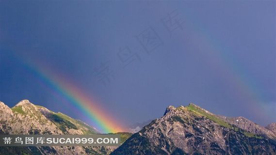 雨后彩虹桥自然风景高清桌面壁纸之蓝天白云