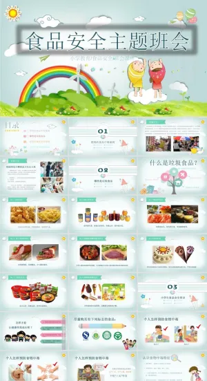 食品安全健康PPT模板ppt模版预览图