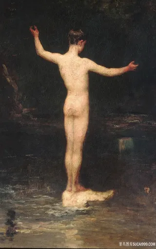 威廉 · 莫里斯 · 亨特，游泳者油画图片