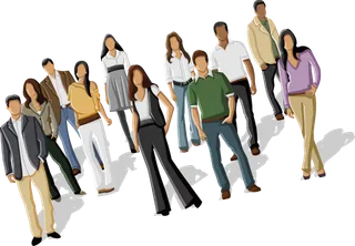 彩色矢量卡通商务团队人物 免抠