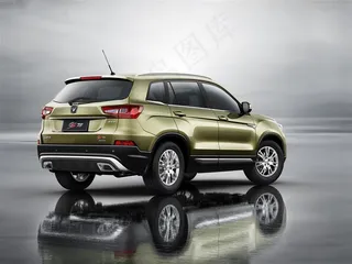 军绿色的长安CS75静态展示