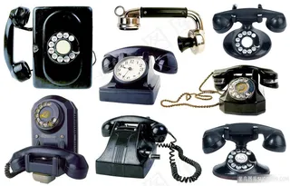 黑色老式座机电话图片
