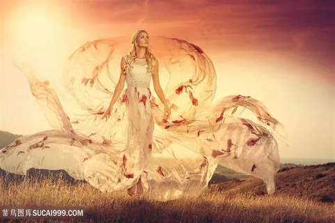 裙子飞舞在空中的美女高清图片