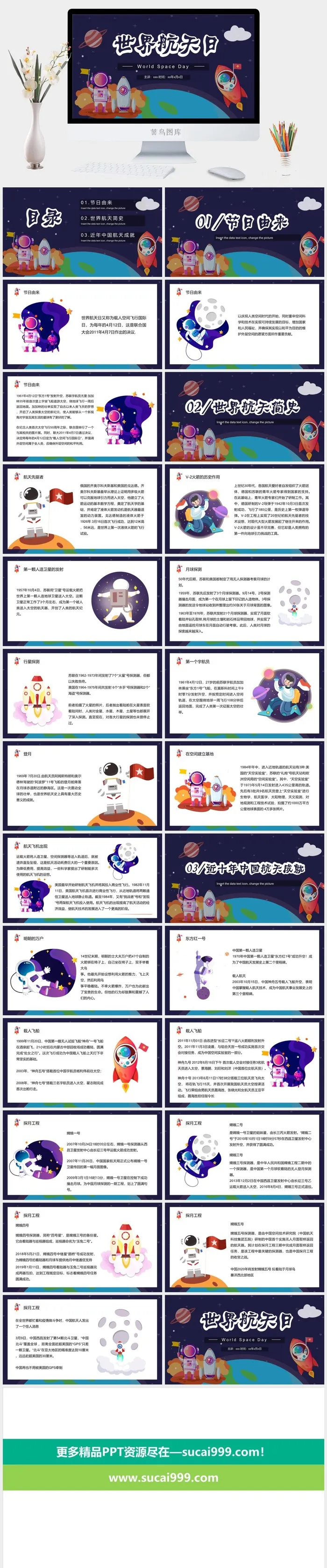 航天科技探索宇宙太空PPT模板ppt模版