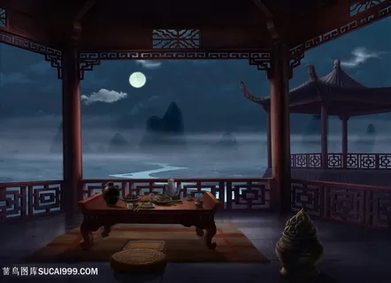 凉亭吃食中国风CG原画绘画图片 凉亭吃食中国风CG原画绘画图片