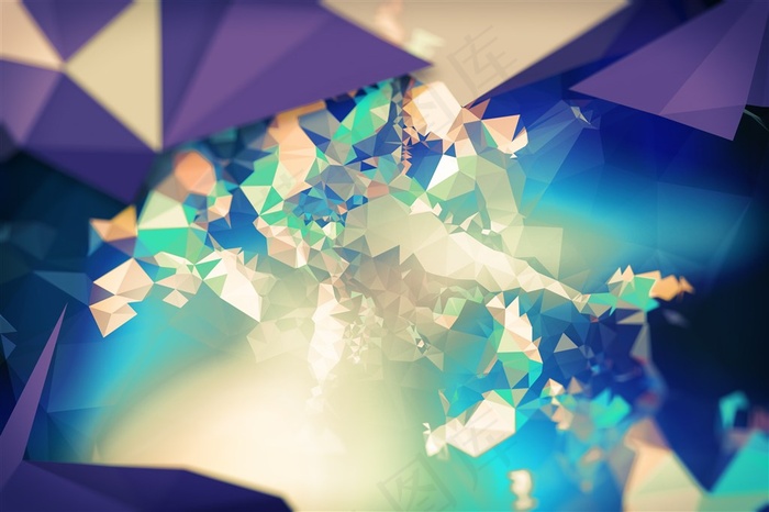炫彩渐变闪耀几何背景高清图片