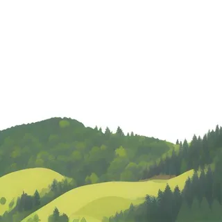 山坡草原森林绿色免抠