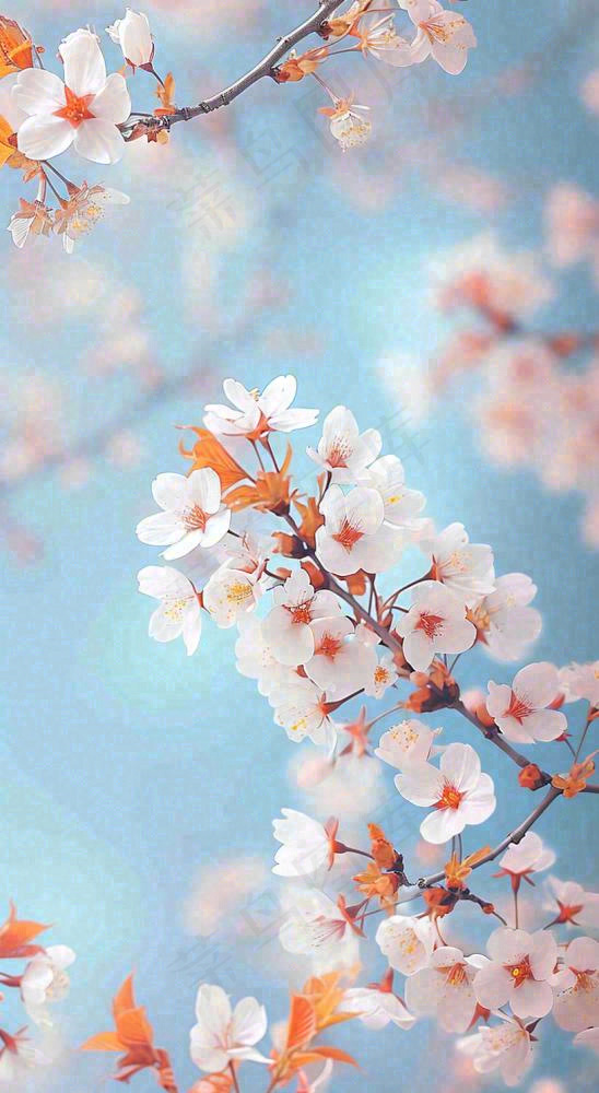 粉色樱花花朵立春惊蛰春分(816x1488)