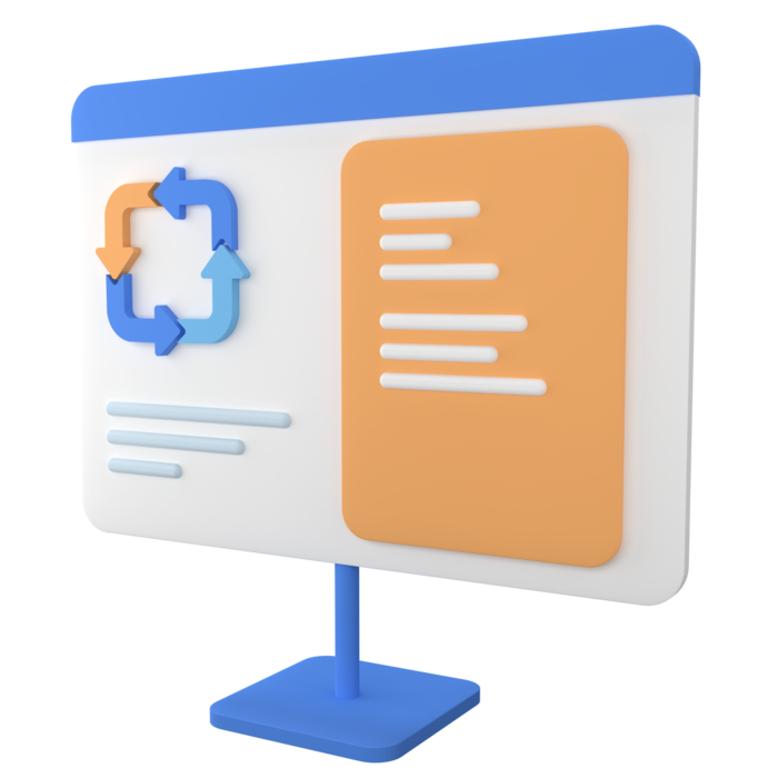 电脑简约3D数据png图标素材