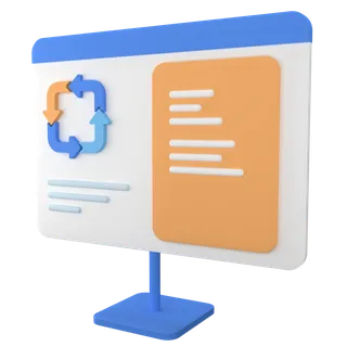 电脑简约3D数据png图标素材