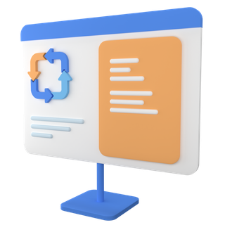 电脑简约3D数据png图标素材