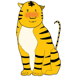 卡通小老虎PNG免抠插画素材可爱动物老虎插画贴图PNG免抠设计素材