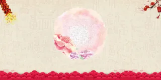 中国风传统水墨古风古典展板边框工笔画PS海报背景平面设计素材