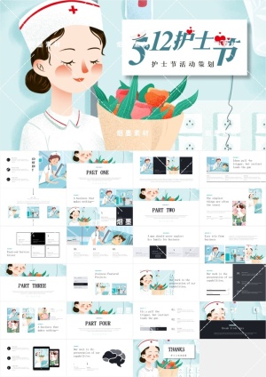 最美天使清新简约护士节表彰表扬汇报介绍ppt预览图