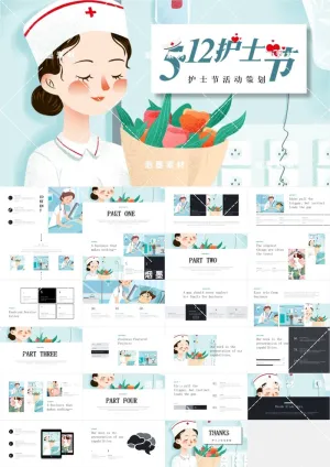 最美天使清新简约护士节表彰表扬汇报介绍ppt预览图