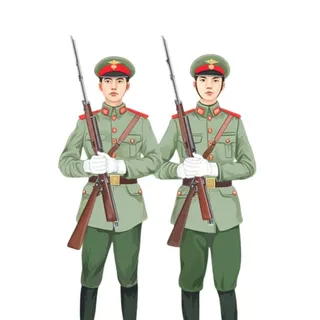 军人士兵拿着枪免抠