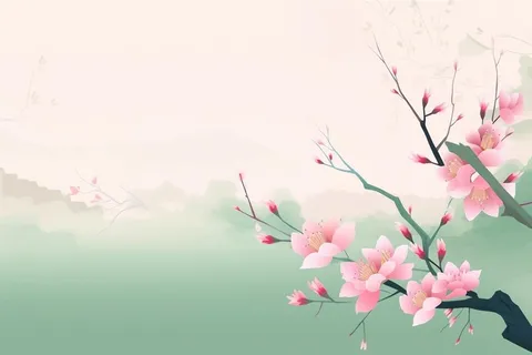简约桃花朦胧背景图