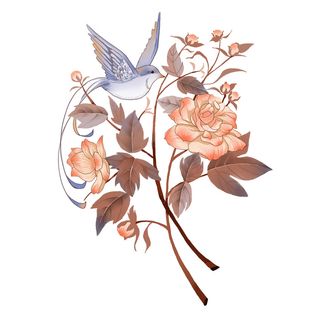 手绘国潮中国风古典牡丹花国花花卉装饰图案PSD设计素材