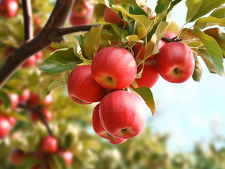 苹果树上成熟的苹果水果摄影图
