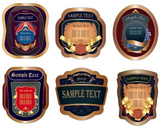 免抠华丽复古瓶贴