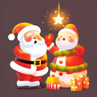 圣诞老人圣诞树节日卡通插画背景