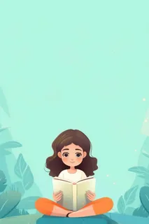 儿童学习看书清晰简约海报背景