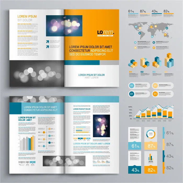 国外商务画册模板设计AI矢量素材eps,ai矢量模版下载