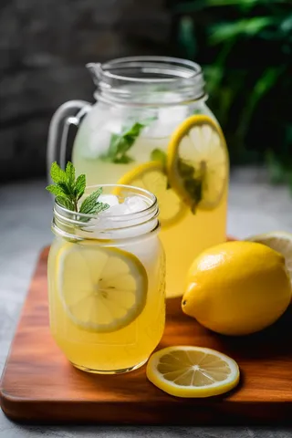 夏日柠檬茶冰镇饮料摄影图