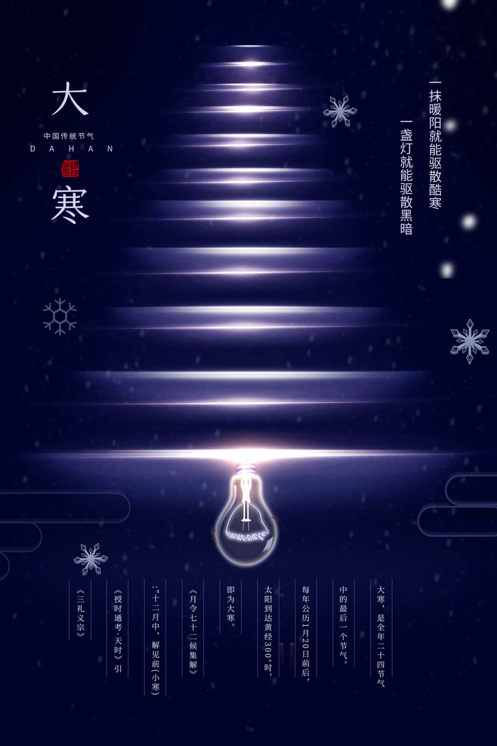 24二十四节气传统节日大寒宣传活动海报插画合集psd设计素材模板psd模版下载
