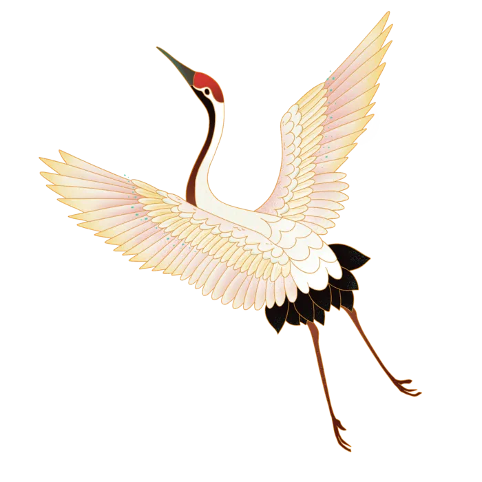 中国风古典中式国潮风手绘飞鹤图案仙鹤装饰素材PNG免抠插画元素