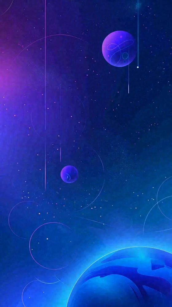 蓝紫色渐变星空科幻简约背景(816x1456)