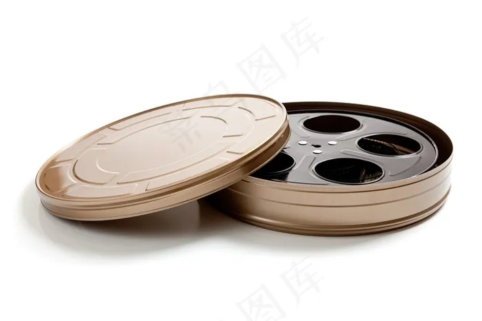 装在盒子里的电影胶卷高清图片