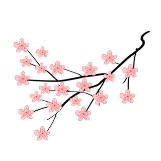 春天浪漫粉红色樱花手绘樱花梅花桃花花朵图片PNG免扣素材