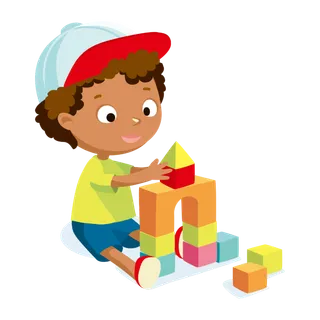 玩玩具的卡通小孩