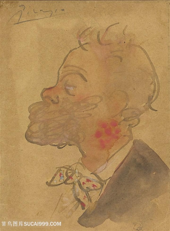 毕加索水彩男士高清装饰画