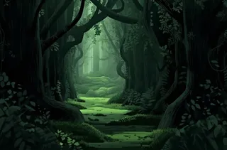 深林掩映深绿浅绿相间与自然和谐相处