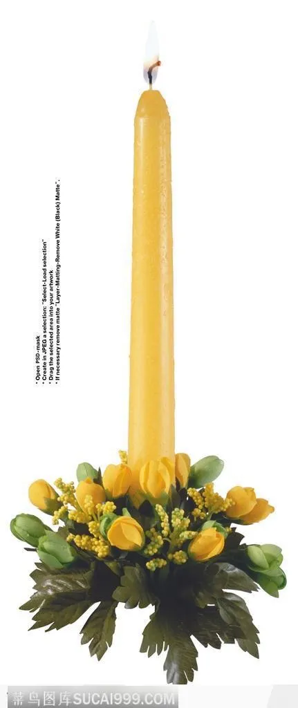 节日饰品-黄色的蜡烛