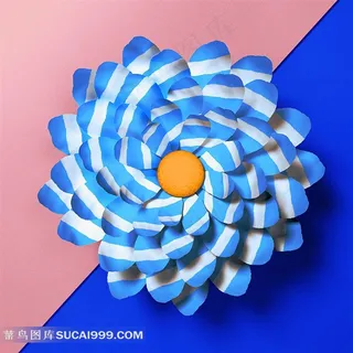 几何插画之盛开的花朵