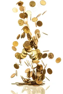 洒落的金币硬币 洒落的金币硬币