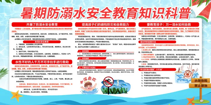 暑期安全5psd模版下载