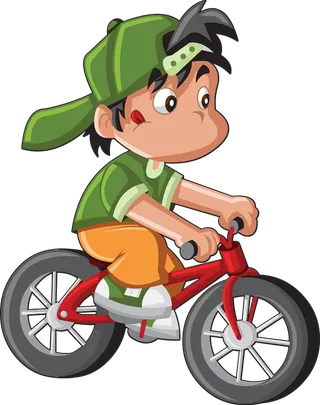 小孩骑车卡通