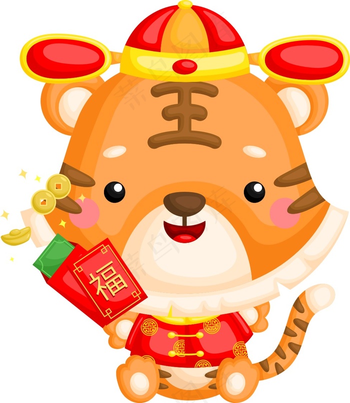 虎年送红包图片cdr矢量模版下载